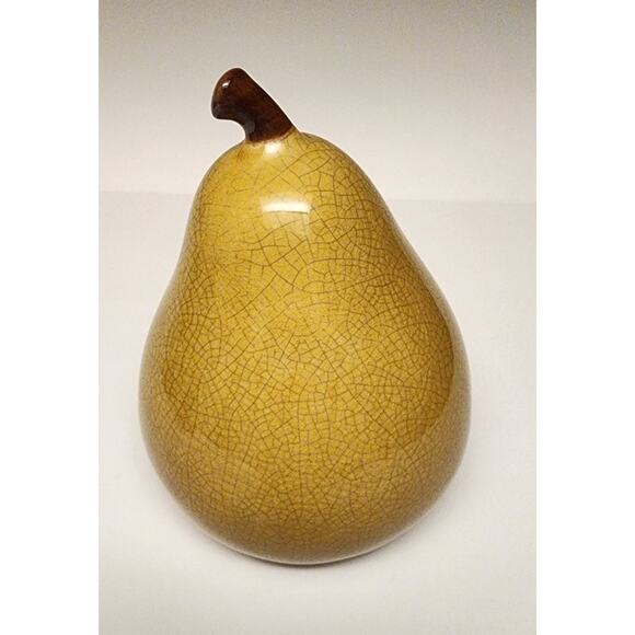 Vintage Ceramic Pear Fruit Sculpture 10” tall Decorative Country Cottage Decor - Picture 2 of 12